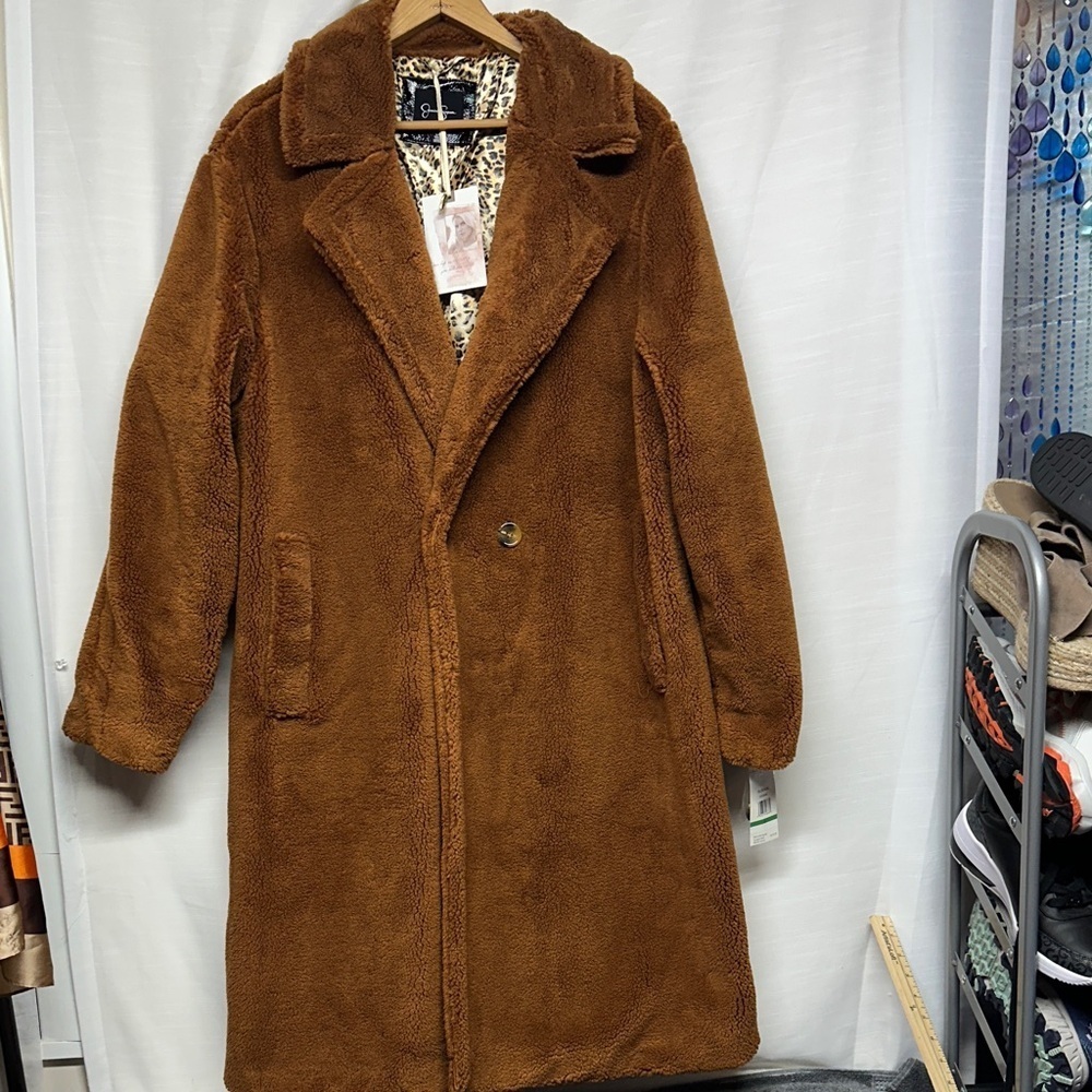 Jessica Simpson Sherpa Cognac PeaCoat New with Tags MSRP $225